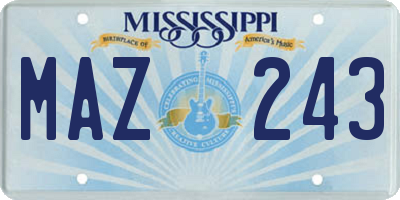 MS license plate MAZ243