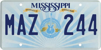 MS license plate MAZ244