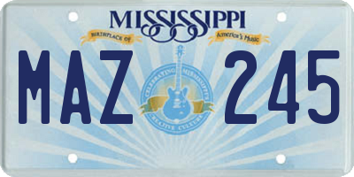 MS license plate MAZ245