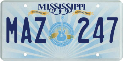 MS license plate MAZ247