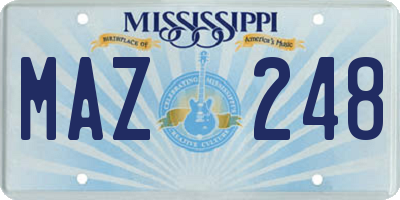 MS license plate MAZ248