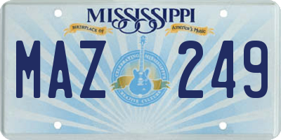 MS license plate MAZ249