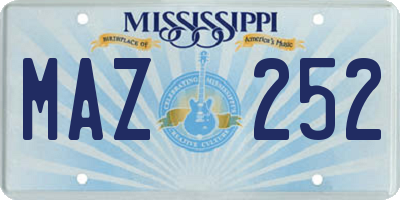 MS license plate MAZ252