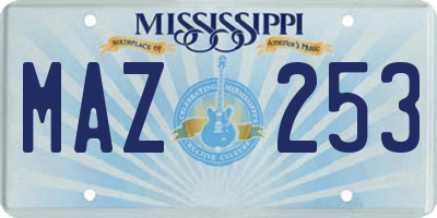 MS license plate MAZ253