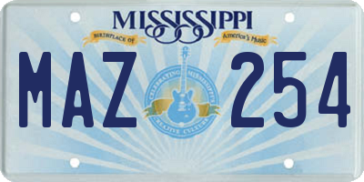 MS license plate MAZ254