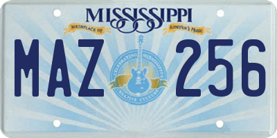 MS license plate MAZ256