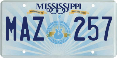 MS license plate MAZ257