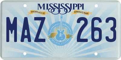 MS license plate MAZ263