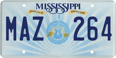 MS license plate MAZ264