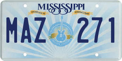 MS license plate MAZ271