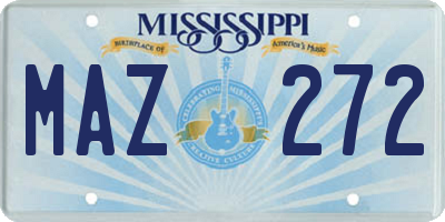 MS license plate MAZ272