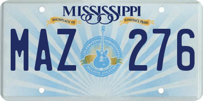 MS license plate MAZ276