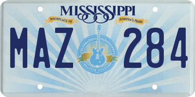 MS license plate MAZ284