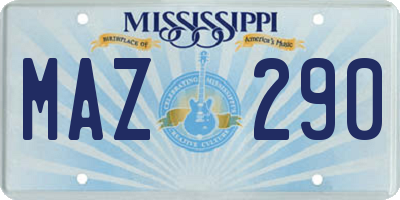 MS license plate MAZ290