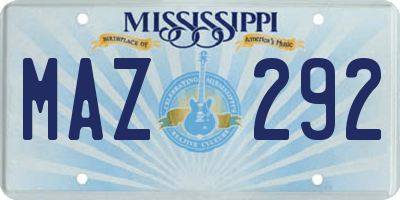 MS license plate MAZ292