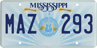 MS license plate MAZ293
