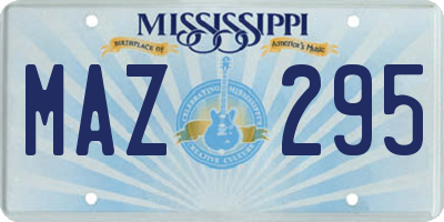MS license plate MAZ295