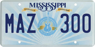 MS license plate MAZ300