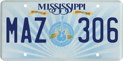 MS license plate MAZ306