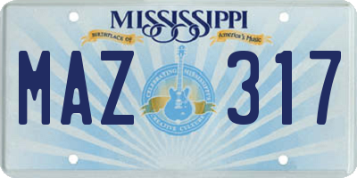 MS license plate MAZ317