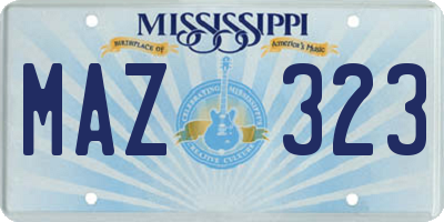 MS license plate MAZ323