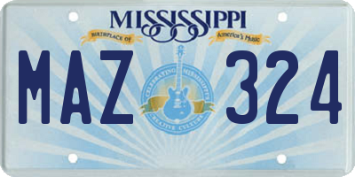 MS license plate MAZ324