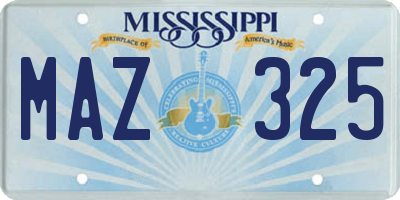 MS license plate MAZ325