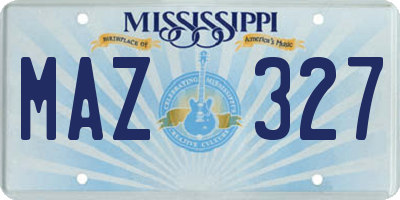 MS license plate MAZ327