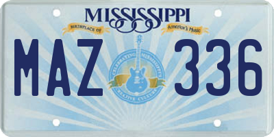 MS license plate MAZ336
