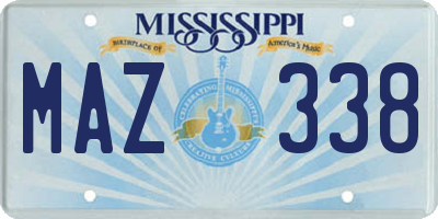MS license plate MAZ338