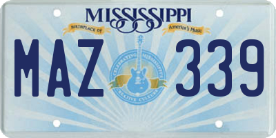 MS license plate MAZ339