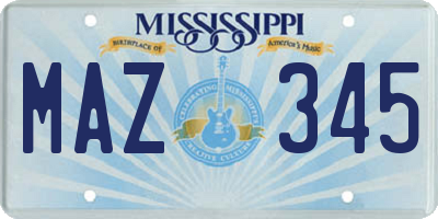 MS license plate MAZ345