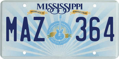 MS license plate MAZ364