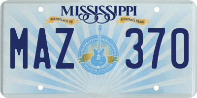 MS license plate MAZ370