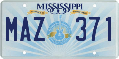 MS license plate MAZ371