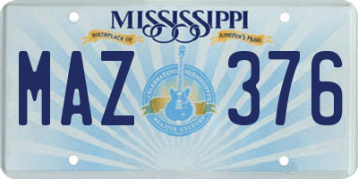 MS license plate MAZ376