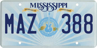 MS license plate MAZ388