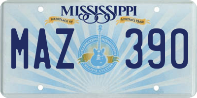 MS license plate MAZ390
