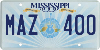 MS license plate MAZ400