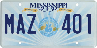 MS license plate MAZ401