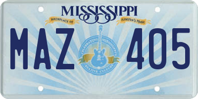 MS license plate MAZ405