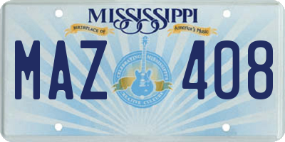 MS license plate MAZ408
