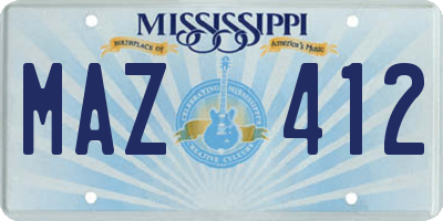 MS license plate MAZ412