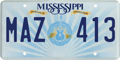 MS license plate MAZ413