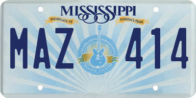 MS license plate MAZ414