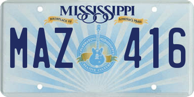 MS license plate MAZ416