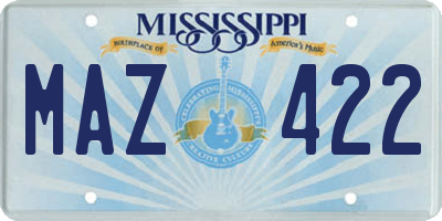 MS license plate MAZ422