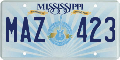 MS license plate MAZ423