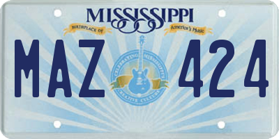 MS license plate MAZ424