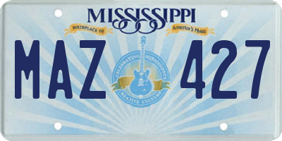 MS license plate MAZ427